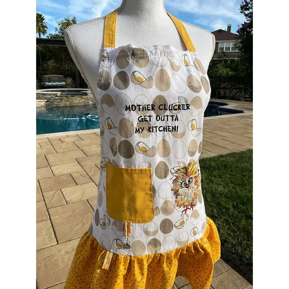✨ Shuggie Fierce Designs Handmade Mother Clucker Chicken Apron ✨SAME DAY SHIP